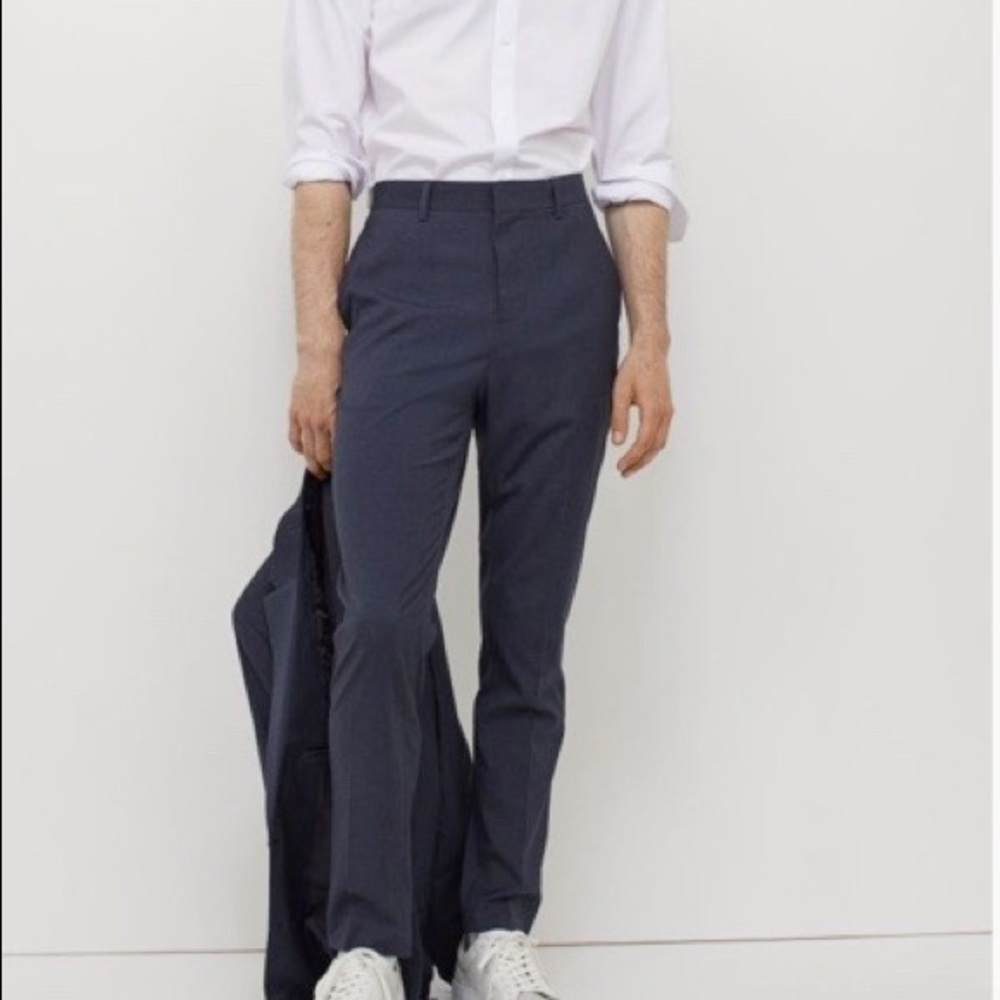 H&M Skinny Fit Suit Pants - Navy